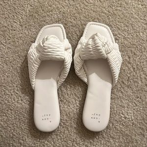 A new day white sandals